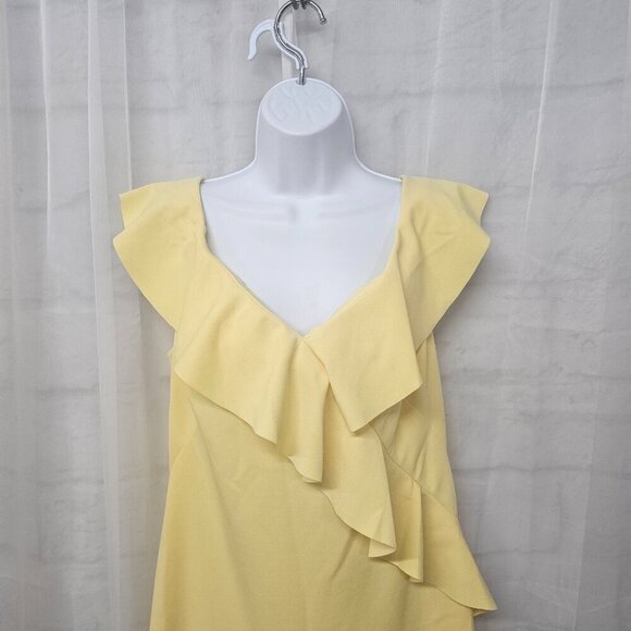 NWT Lauren Ralph Lauren Yellow Ruffle Coquette Dress Classic 12 - Picture 2 of 10
